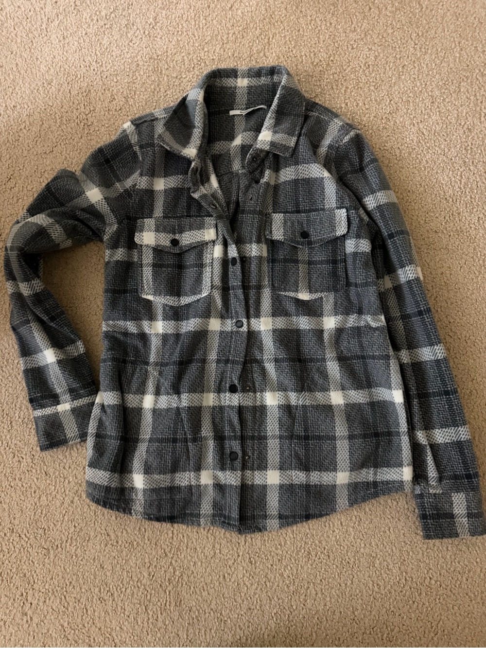 O'Neill Gray & White Plaid Button-Up Shacket
